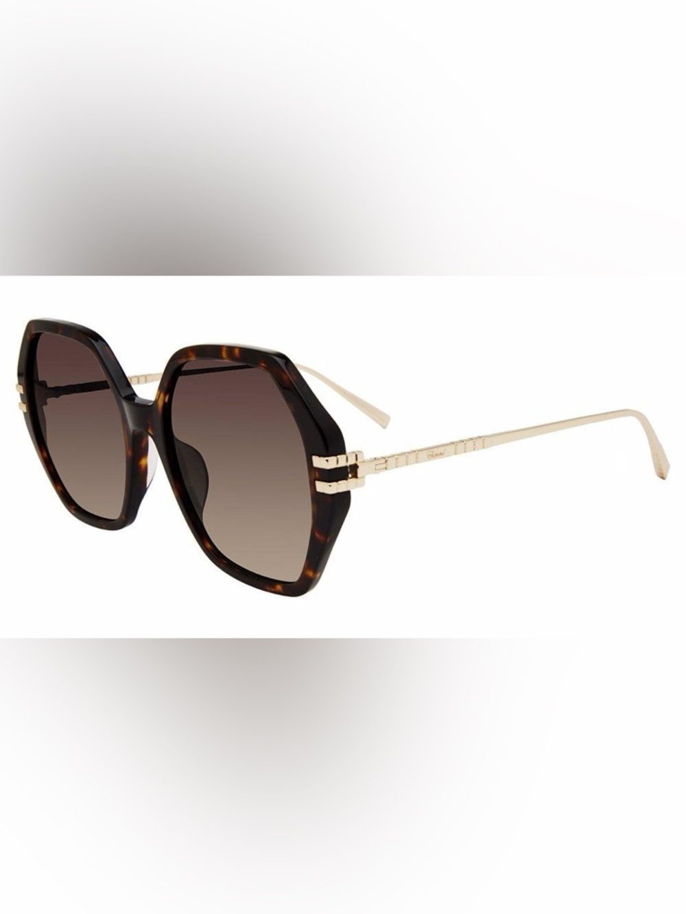 New Chopard Geometric Octogon Sunglasses SCH370M Dark Havana Gold 57 19 135 - Picture 3 of 15